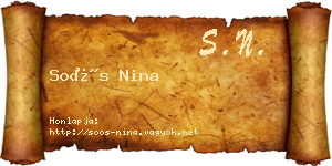 Soós Nina névjegykártya