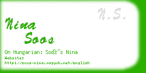nina soos business card